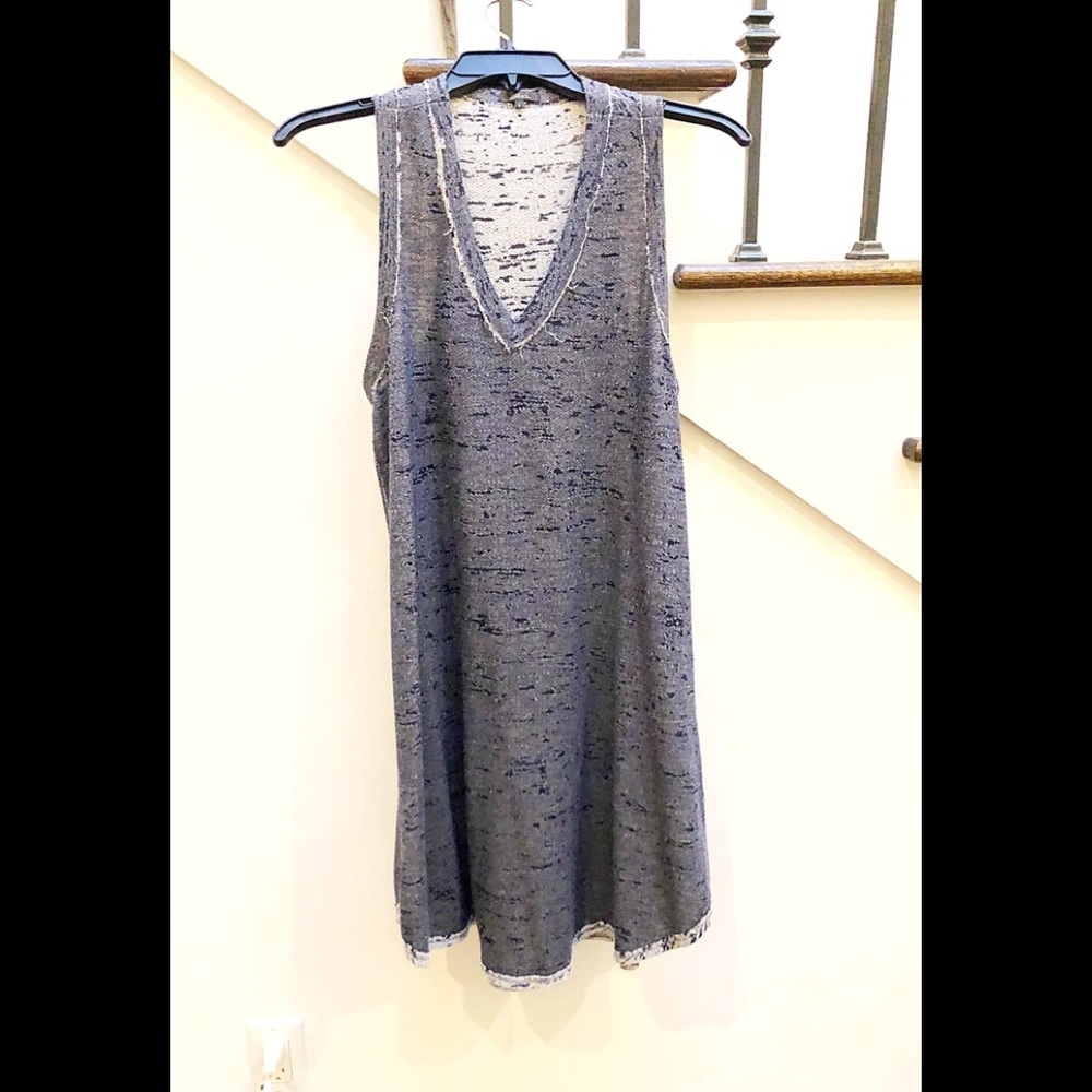 Reversible Racer Back Navy Shirt Tail Dress by Amici Size L , A-Line Cut, Soft!
